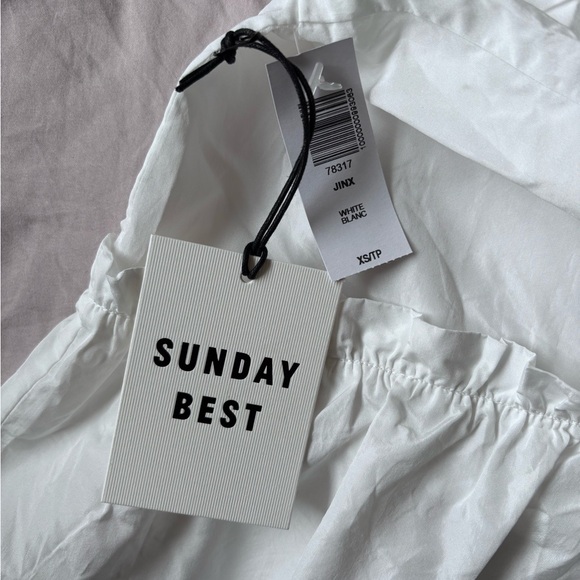 Sunday Best Aritzia Jinx White Peplum Blouse Size XS, Spring - Picture 2 of 7